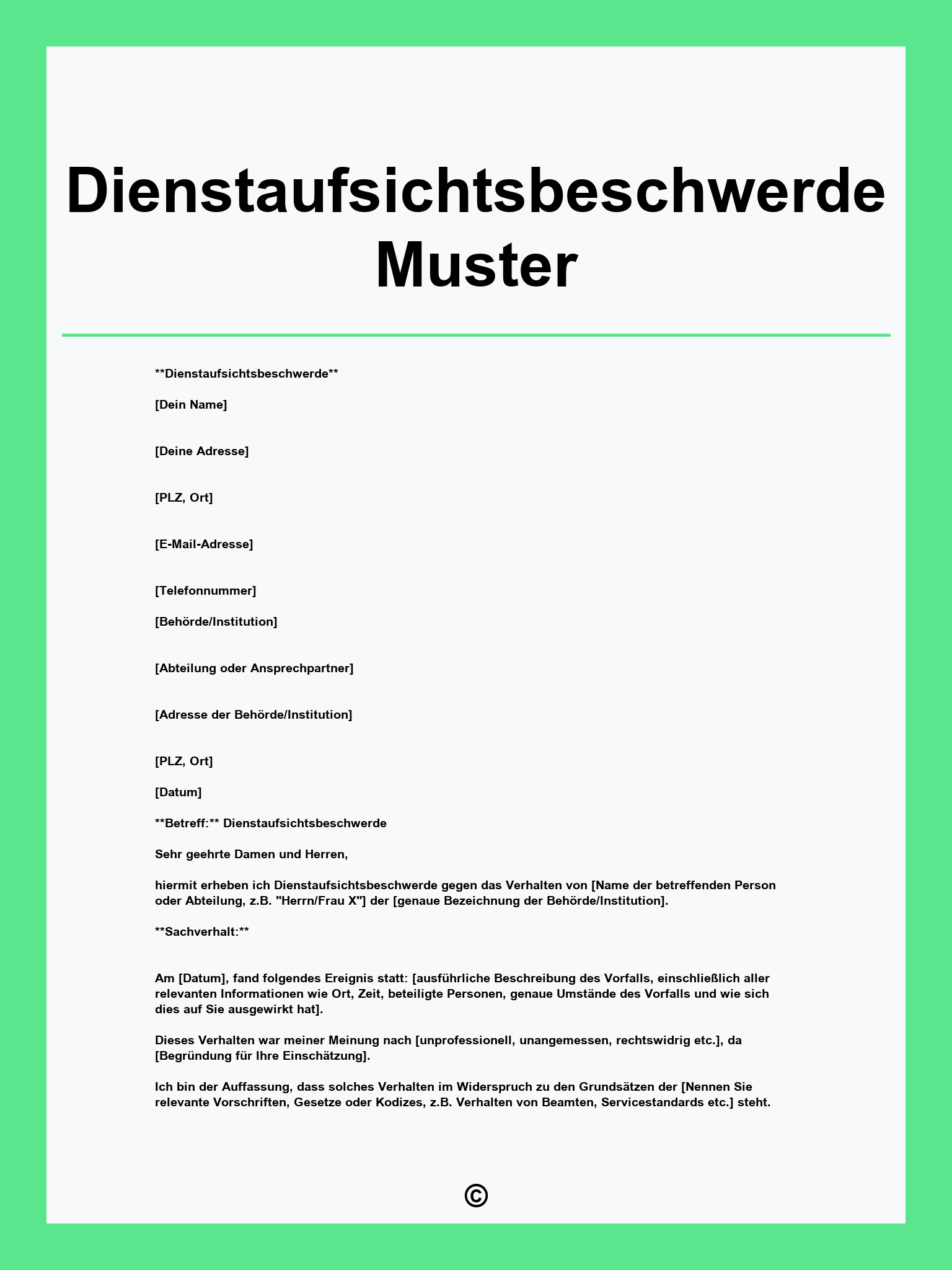 Dienstaufsichtsbeschwerde Muster