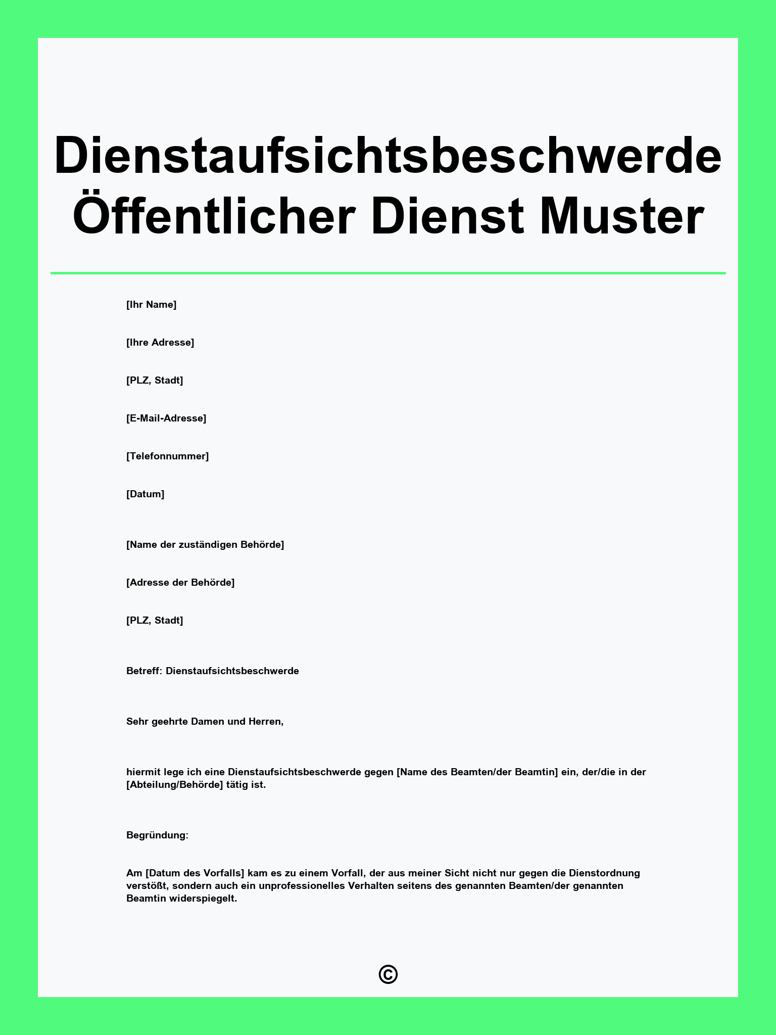 Dienstaufsichtsbeschwerde Öffentlicher Dienst Muster