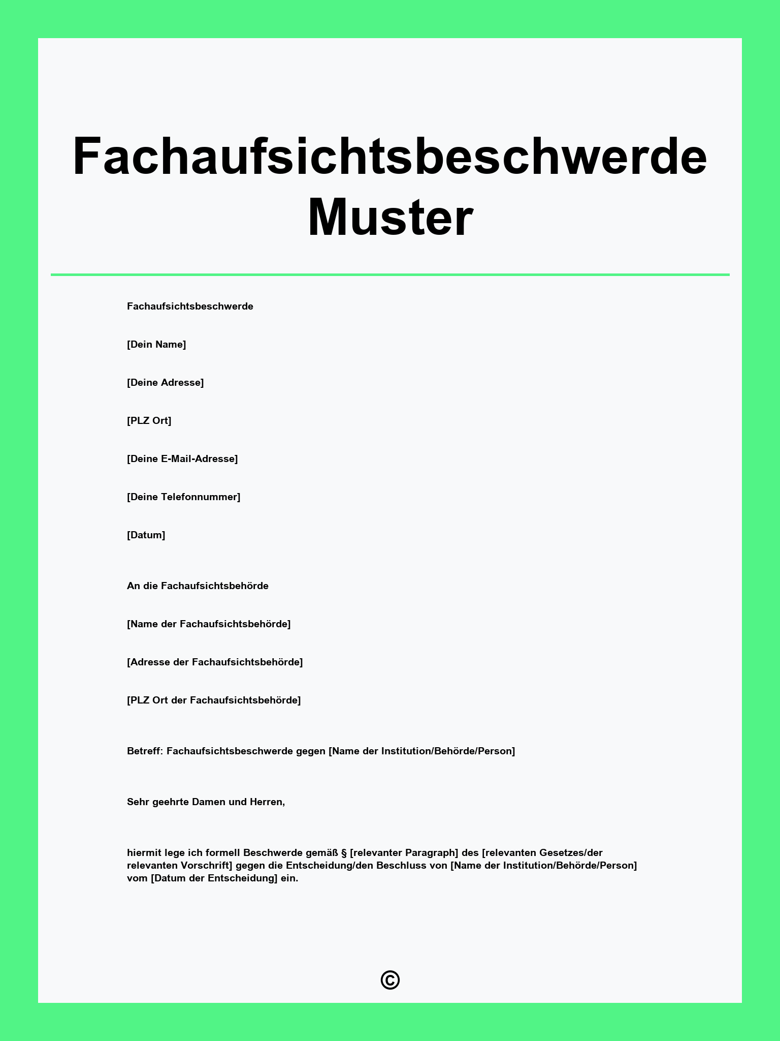 Fachaufsichtsbeschwerde Muster