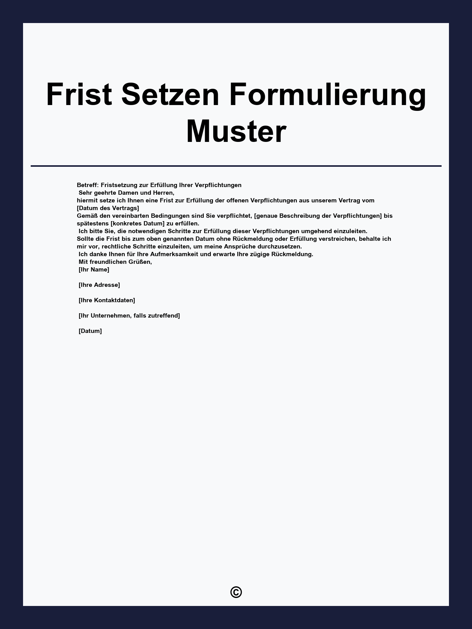 Frist Setzen Formulierung Muster