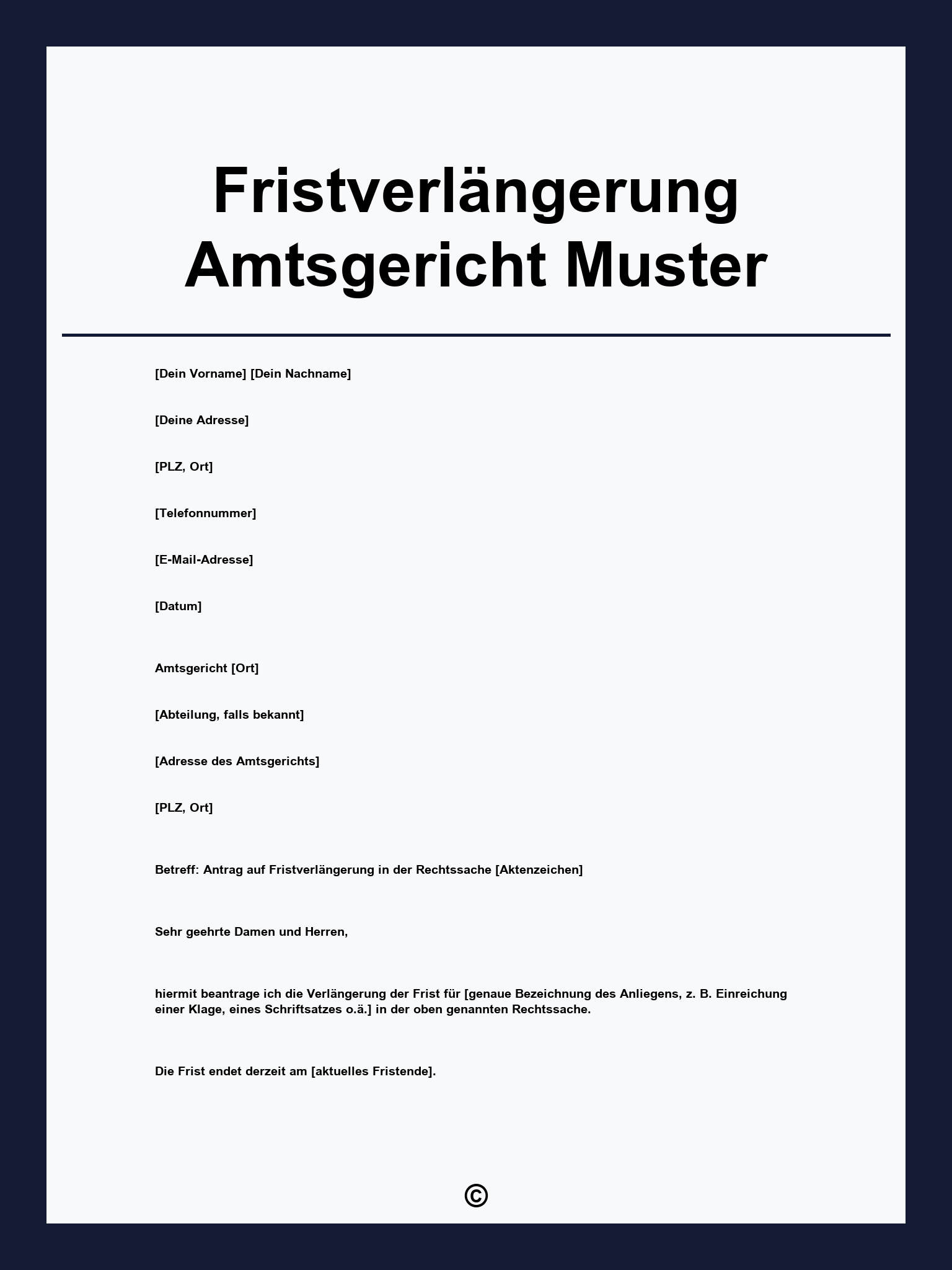 Fristverlängerung Amtsgericht Muster