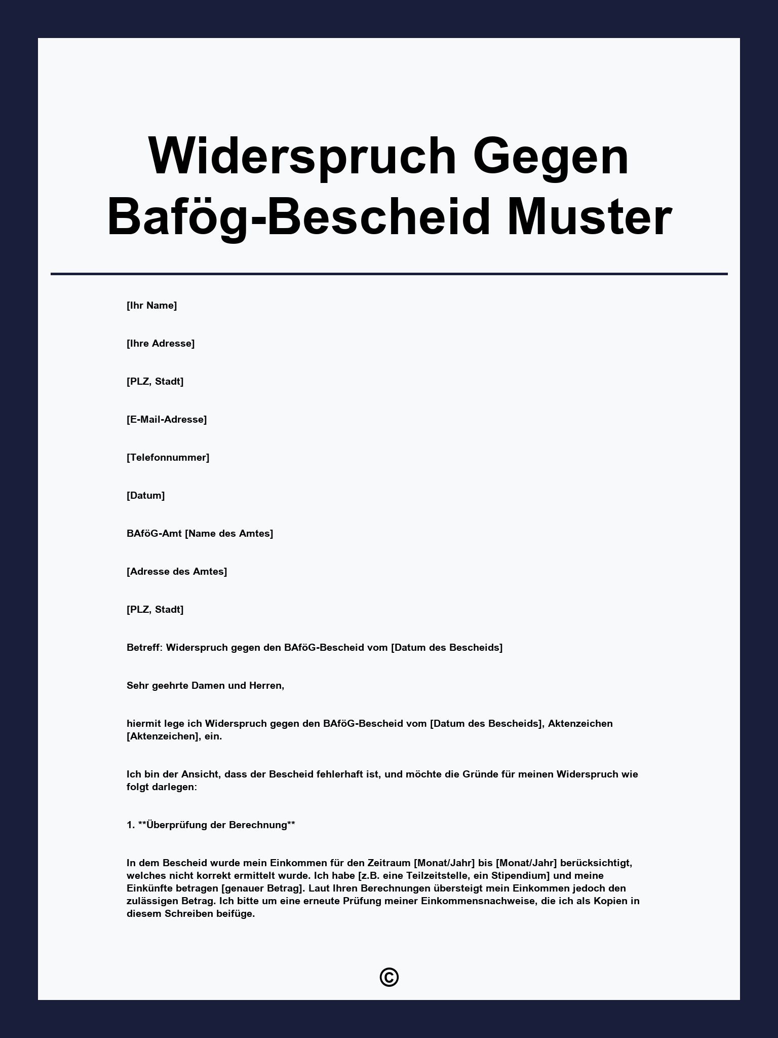 Widerspruch Gegen Bafög-Bescheid Muster