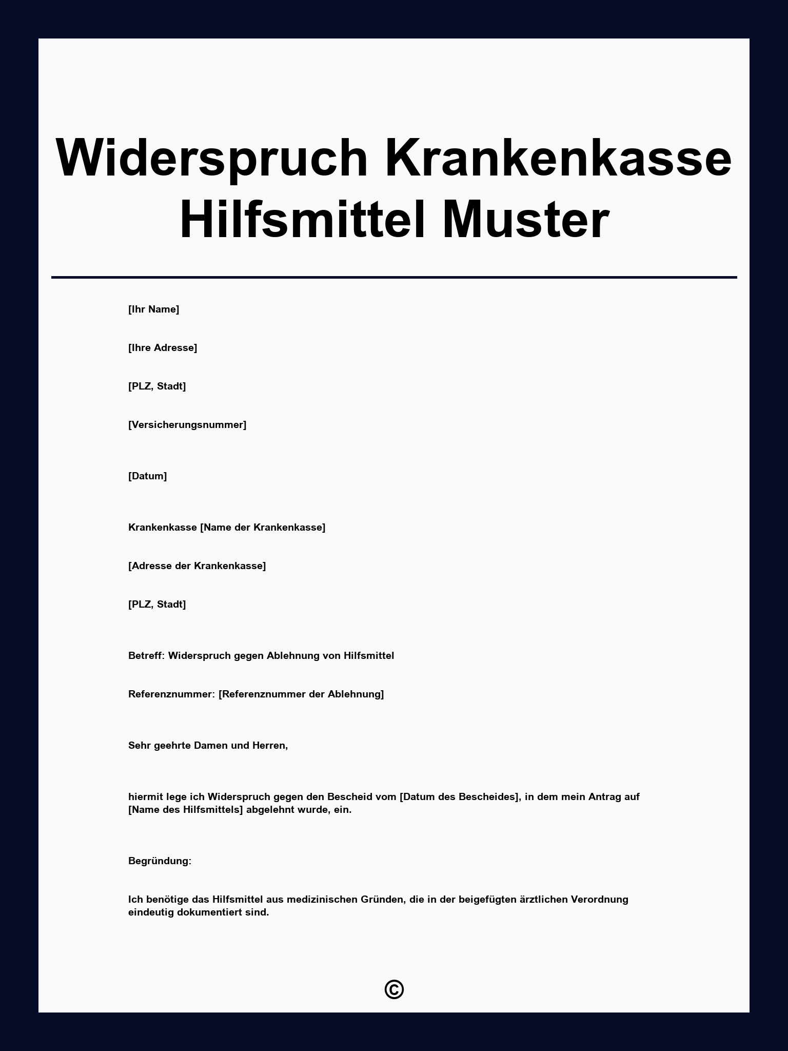 Widerspruch Krankenkasse Hilfsmittel Muster